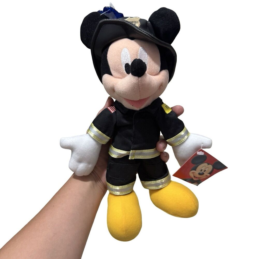 NWT Disney Mickey Mouse American Hero FIRE FIGHTER Fireman 10" Plush Figure
